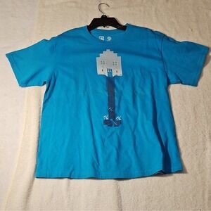 Mojang Minecraft Creeper Blue Boys YS (6-8) Short Sleeve Crew Neck T-Shirt‎